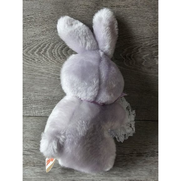 Vintage PBC International Bunny Rabbit Plush Stuffed Animal 7" Purple Easter - Picture 5 of 9